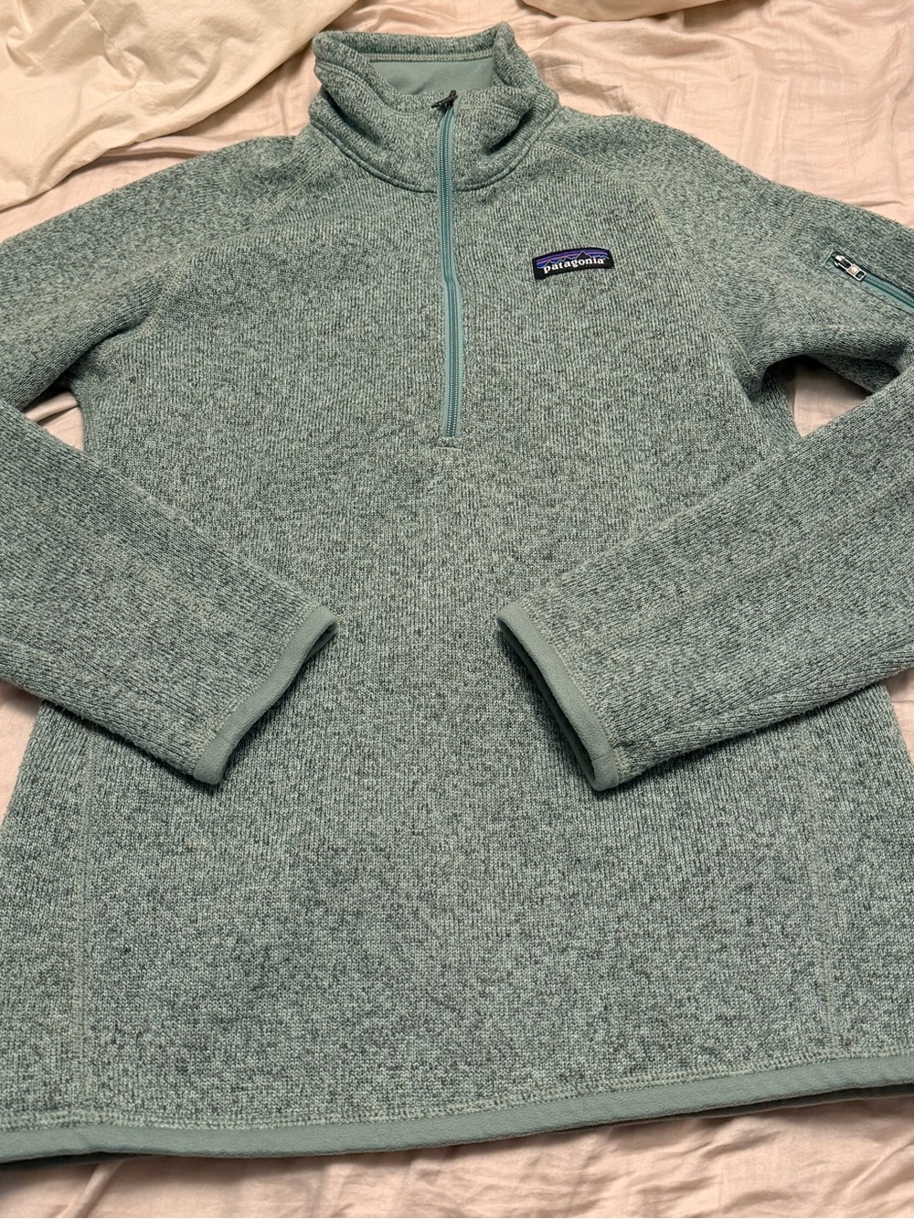 Patagonia Sage Green Heathered Quarter-Zip Pullover
